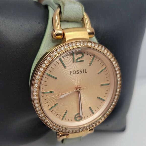 Fossil Georgia ES3467 Women's Gray Leather Analog Dial Quartz Wrist Watch DE636 - Picture 3 of 10